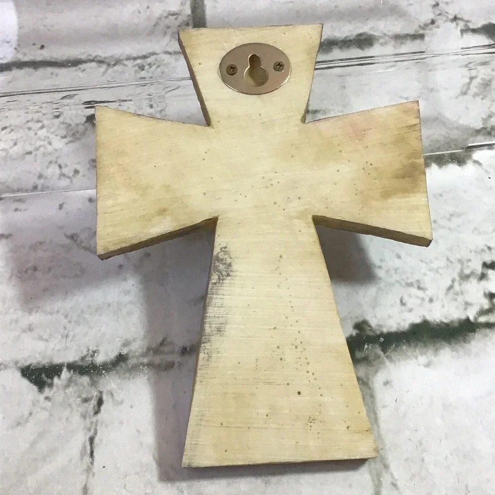 The Lord's Prayer Etched‎ Resin Cross Crucifix Christian Devotion Wall Decor VTG